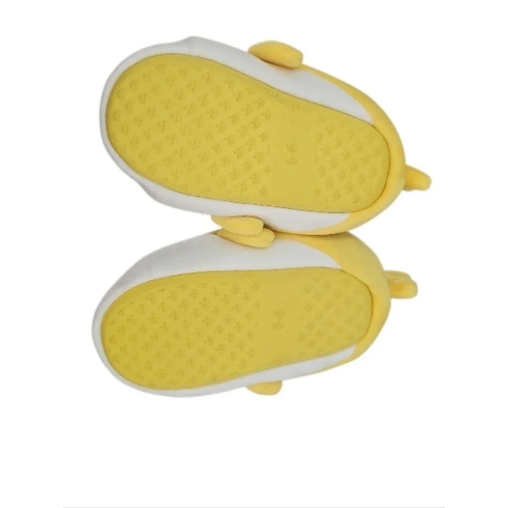 Baby Shark Plush Slippers Kids 5 6 Yellow Character House Shoes Non Slip Cozy